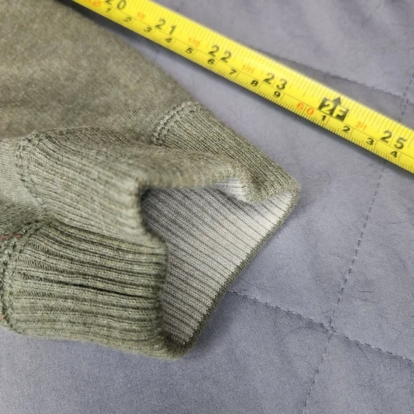 Tommy Bahama Cotton Quarter Zip Sweater Olive Green Men Mock Neck Long Sleeve - Picture 11 of 11